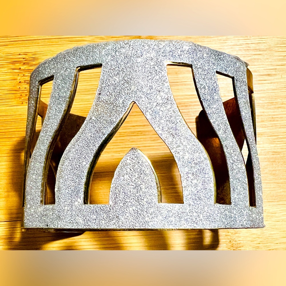 Silver Cutout Cuff Blingy Art Deco Bracelet Fashion Jewelry Adjustable Gold
